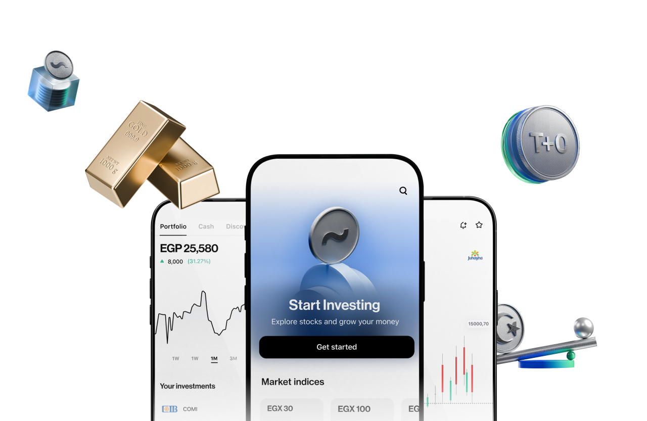 Telda Investment app screens